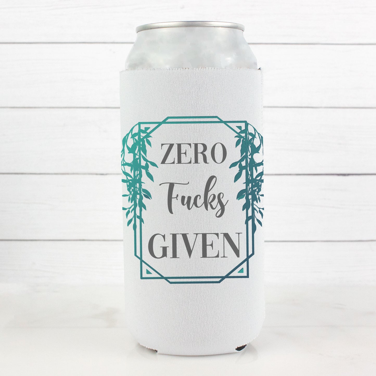 Zero Fucks Given 12oz. Skinny Can Cooler